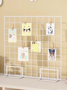 网格展示架幼儿园美术作品铁丝网置物架桌面首饰手机配件饰品挂架