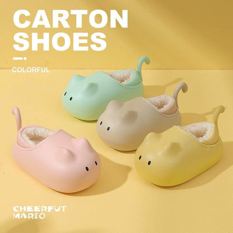 儿童带尾巴棉拖鞋冬季包跟防水男童女孩室内家居宝宝亲子拖鞋,童鞋/婴儿鞋/亲子鞋,儿童棉拖鞋,淘宝优惠券,粉丝福利购,淘宝优惠卷