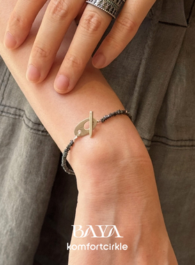 BAYA 复古暗黑碎银子OT扣细手链女轻奢简约原创小众叠戴腕饰