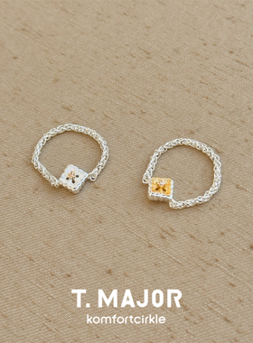 自留推荐 T.MAJOR Ruila瑞华双层拉丝花蕊金链条戒指叠搭指环