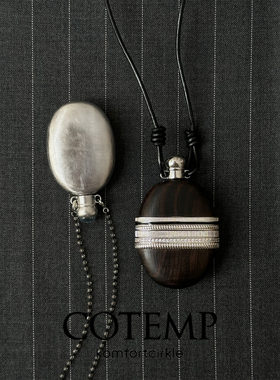 自留推荐 COTEMP 25FW 金属黑檀木酒壶吊坠长项链高级质感毛衣链