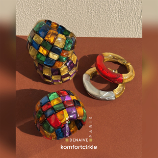自留推荐 DOMINIQUE DENAIVE 马赛克弹力手镯 法国小众设计师手环