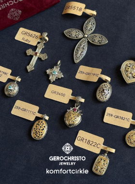 自留推荐 GEROCHRISTO 18K金纯银雕刻半宝石吊坠
