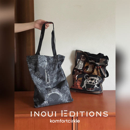 自留推荐 INOUI EDITIONS 法国复古印花托特包购物袋单肩手提通勤