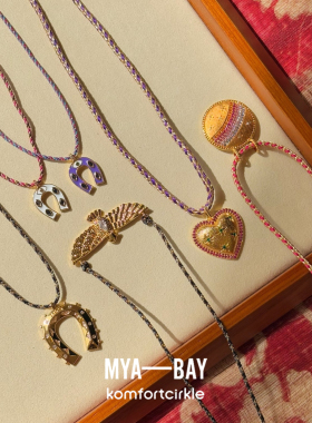 MYA BAY 金鹰马蹄铁彩虹幸运吊坠编织绳项链手工拉丝精致锁骨链