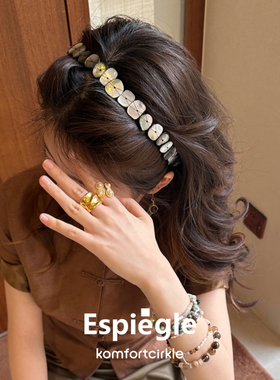 ESPIEGLE sema日落渐变ahana光影发箍rakia天然黑贝母编织发饰