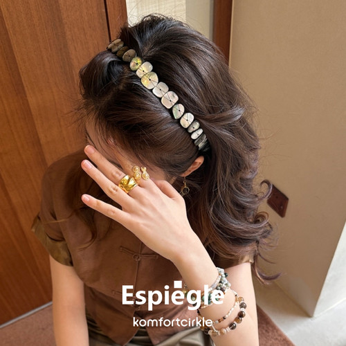ESPIEGLE sema日落渐变ahana光影发箍rakia天然黑贝母编织发饰