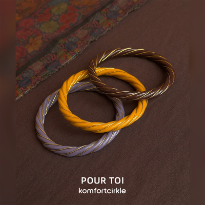 POUR TOI LABR24015树脂麻花扭纹手镯 法式复古简约百搭手环