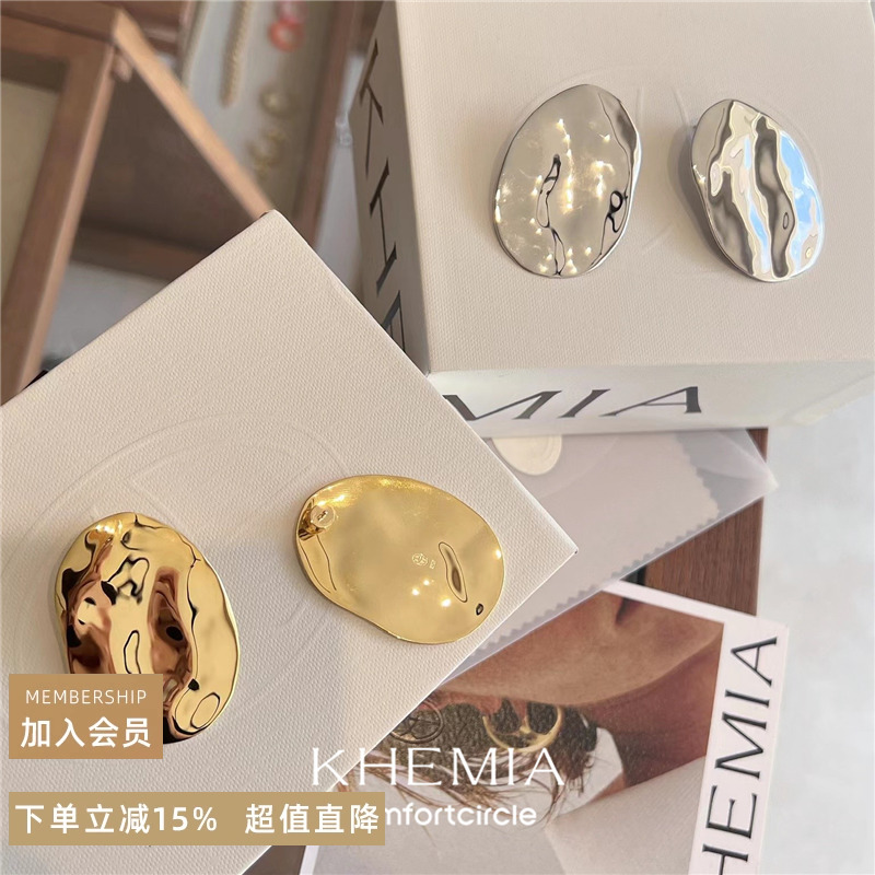 不对称几何肌理耳环KHEMIA