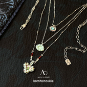 自留推荐 AYALA BAR以色列哑光雾霾蓝串珠多层次古银编织金属项链