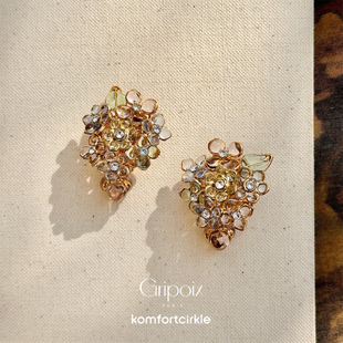 GRIPOIX 垂挂花蕾耳夹 无耳洞耳饰Glamour Bouquet Earrings
