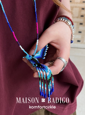 MAISON BADIGO 飞鸟流苏彩色串珠长项链民族风配饰 COLLIER BIRDS