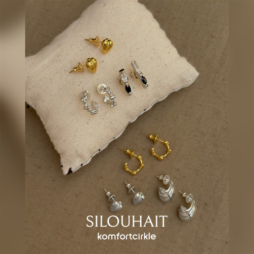 特价SILOUHAIT 纯银爱心耳钉耳环韩国小众简约高级感小巧精致耳饰