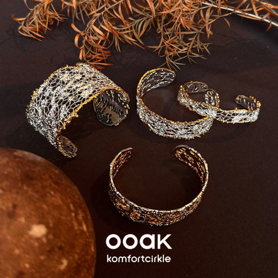 OOAK界格 列维斯蕾丝手镯开口可调节金属肌理摩登时髦叠戴百搭