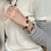 自留推荐 ENSAGE 925银玛瑙白水晶绿松石串珠手链手绳开口手镯