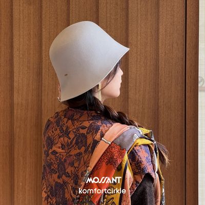 MOSSANT 经典赫本钟型帽水桶帽盆帽日系纯羊毛秋冬复古时尚优雅女