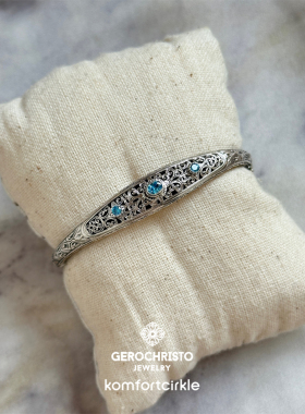 GEROCHRISTO GR6401手镯 纯银半宝石复古精致质感手工雕花GC