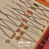 彩色珐琅吊坠可调节手绳 MYA BAY 比利时手工编织叠戴手链礼物
