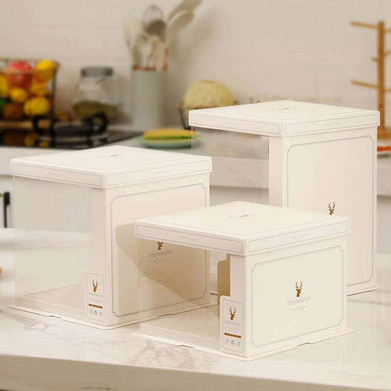 网红手提半透明生日蛋糕方盒