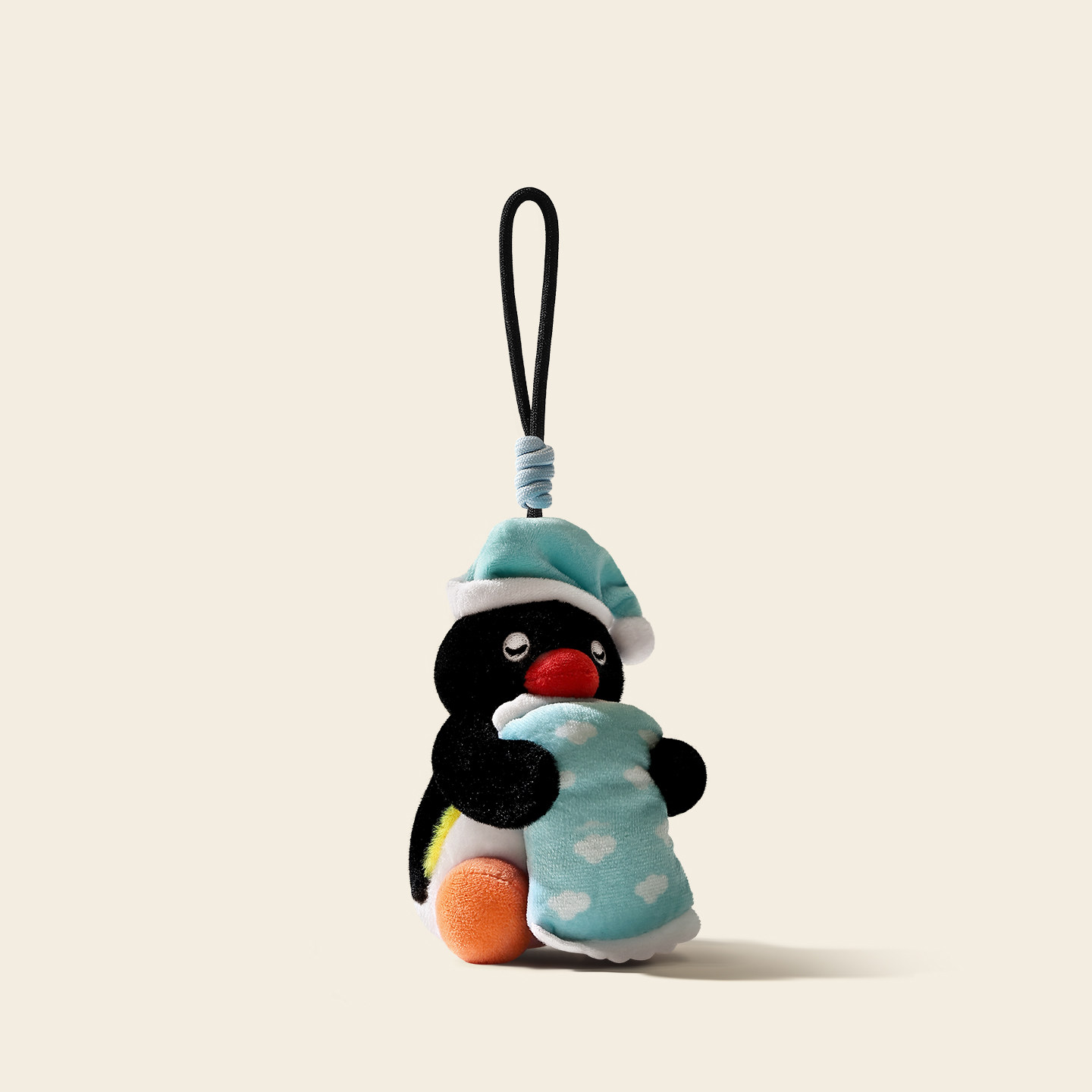 正版pingu睡觉企鹅玩偶包包挂件图片