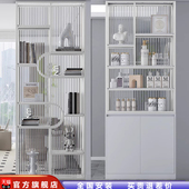 奶油风卫生间半墙隔断柜屏风客厅长虹玻璃浴室置物架金属现代简约