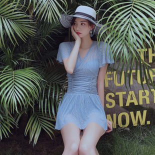 2022 new swimsuit female covered belly, thin conjoined skirt, women conservative ins, hot spring sexy swimwear summer summer summer