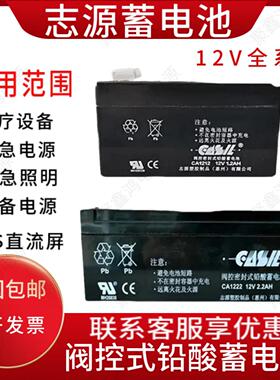 CASIL志源蓄电池CA1212/12V1.2A2.2A4A7A17A24A38AH通讯机房/消防