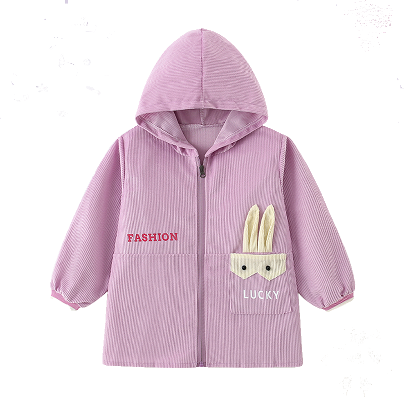 兒童罩衣寶寶防臟外套羽絨服小孩護(hù)衣秋冬外穿防水大童連帽正穿衣