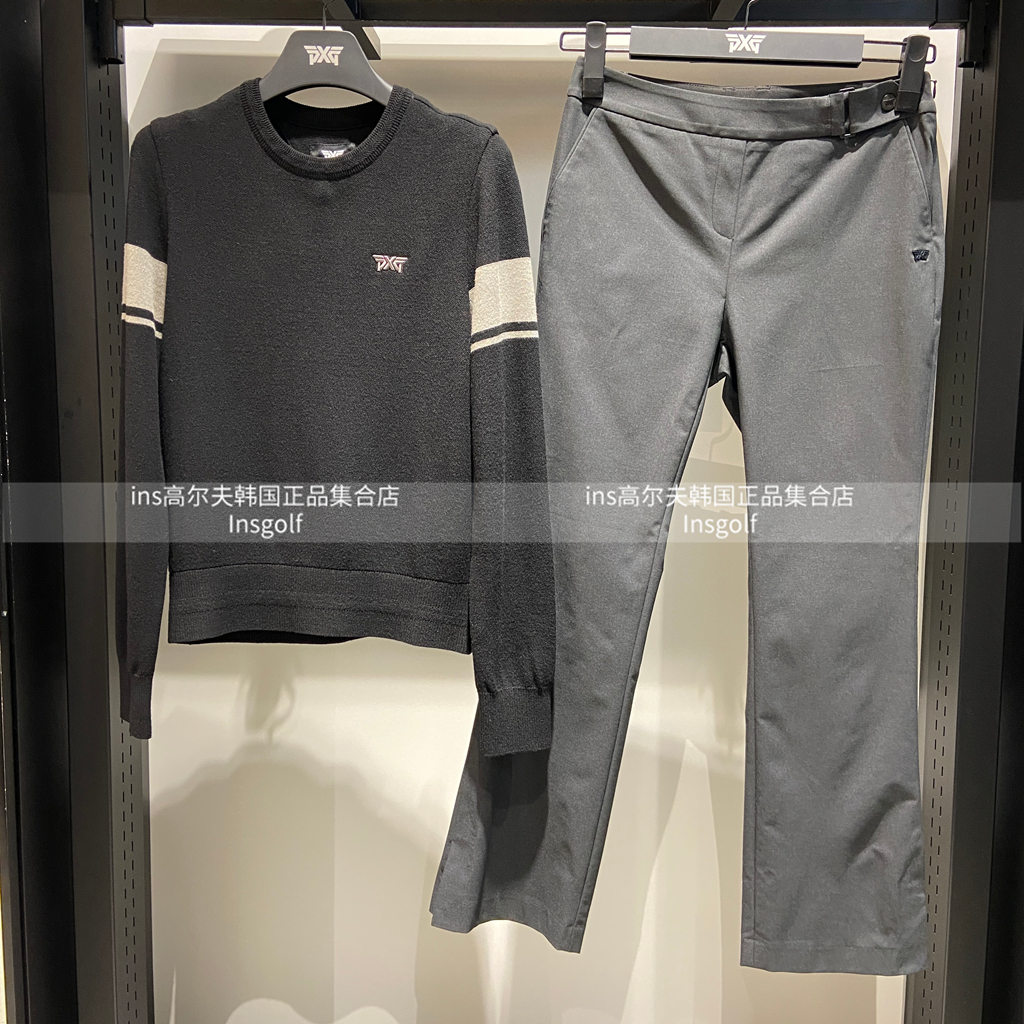 PXG高尔夫球服套装女士圆领长袖针织衫休闲运动百搭长裤GOLF套装