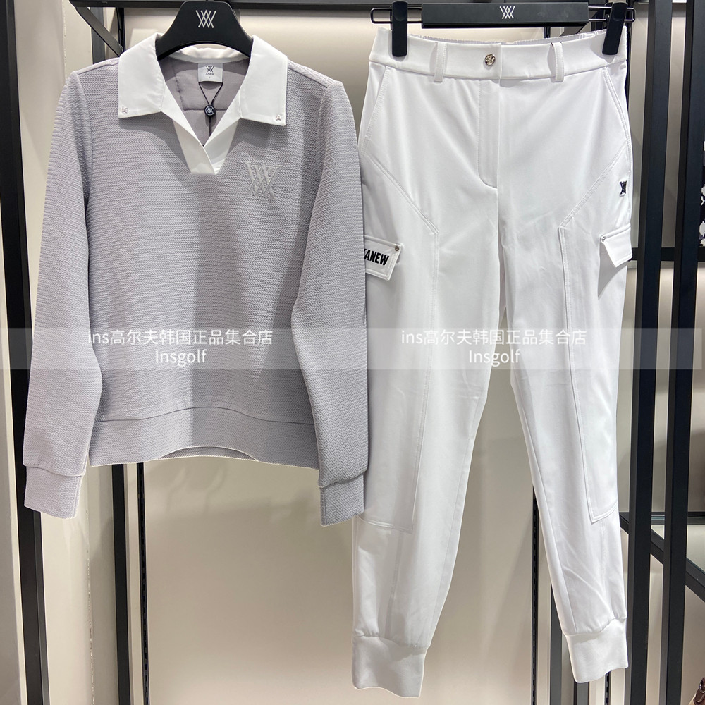 Anew高尔夫女士长袖上衣25春季百搭休闲翻领上衣直筒运动golf长裤