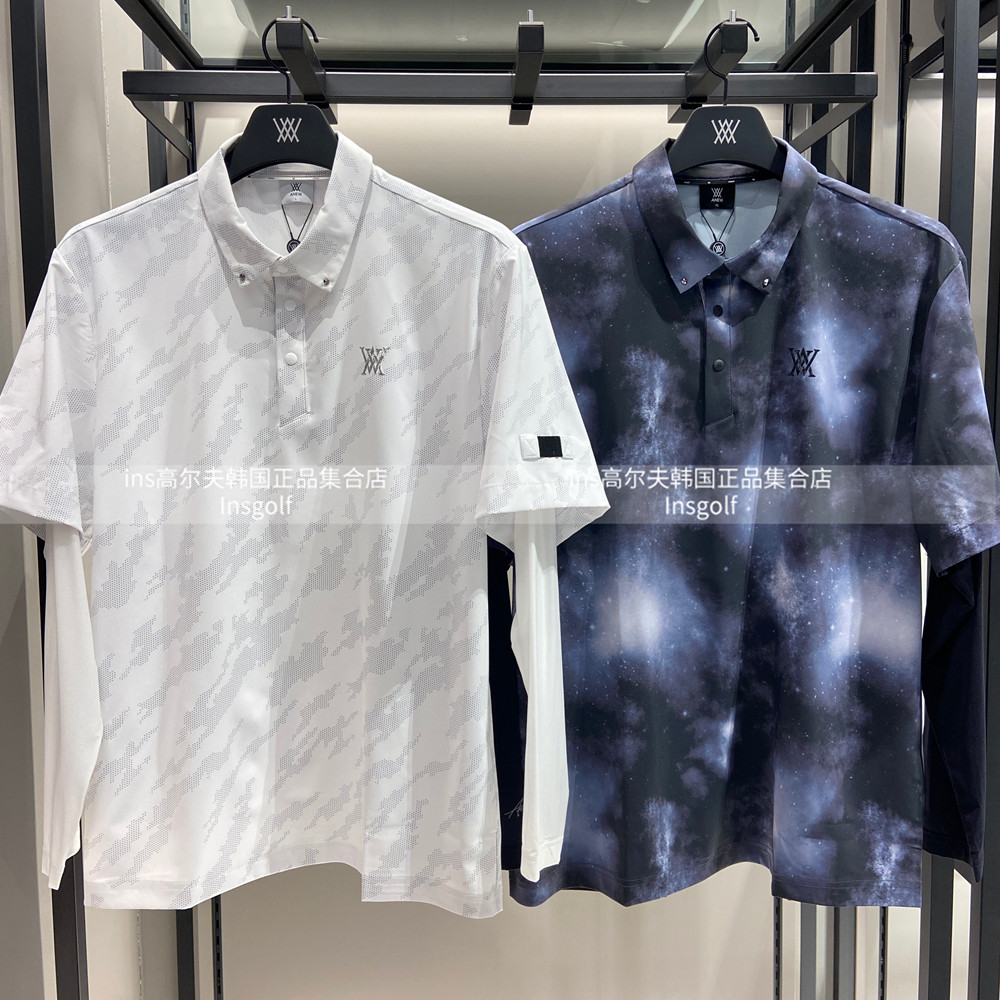 Anew高尔夫服装25春夏男士翻领短袖T恤休闲运动防水防风POLO衫