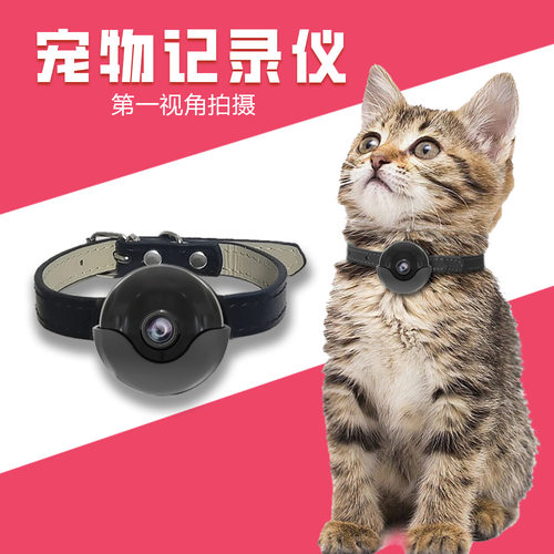 wifi猫咪狗狗宠物视角摄像头智能相机挂脖项圈机录播监控记录仪