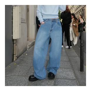若若韩代正品直邮jennie同款era25秋冬水洗宽松牛仔裤休闲宽松女