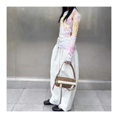若若韩代正品直邮openyy秋冬corduroyfull宽松褶皱灯芯绒休闲裤女