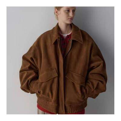 若若韩代正品直邮facadepattern25秋冬毛绒麂皮外套中长款女毛绒
