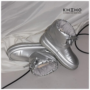 若若韩国正品代购直邮khiho棉靴25冬款保暖加厚防水防滑雪地靴