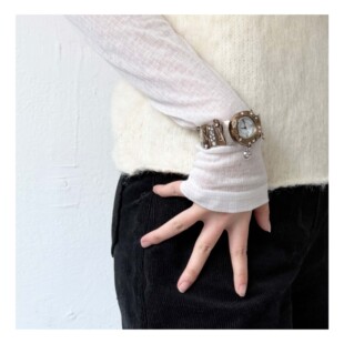 若若韩代正品直邮grumpy stuff手工设计师款复古刻字拼接腕表手表