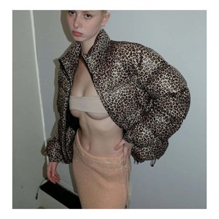 若若韩代正品直邮sculptor冬保暖羽绒服豹纹短款休闲外套女热销榜