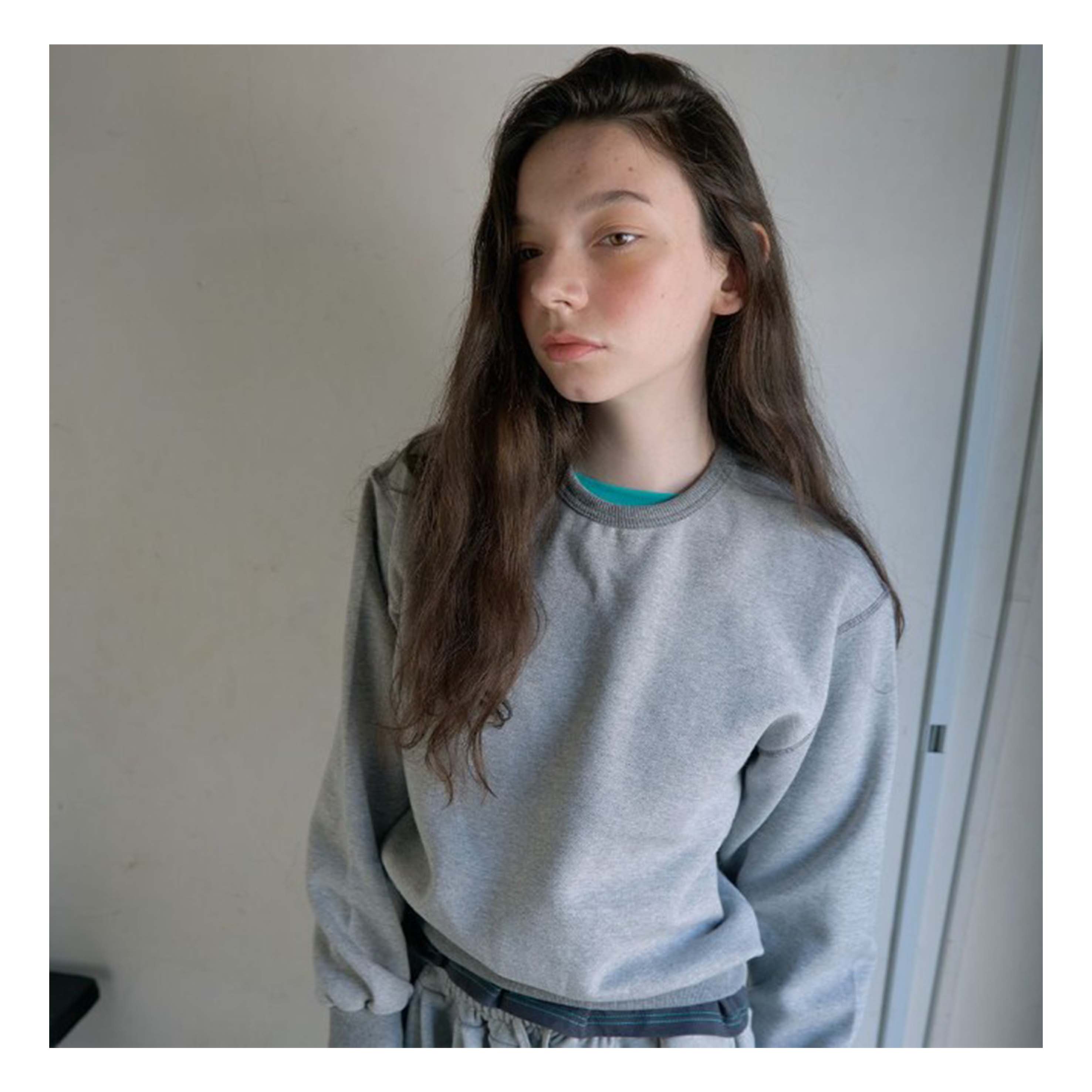 若若韩代正品直邮nocontent25冬拼色圆领卫衣内搭打底外套正流行