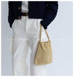 【有购买凭证】若若韩国正品代购urbanic30羊皮绒单肩手提包