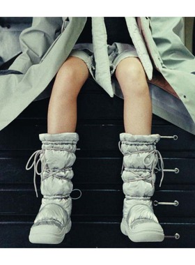 若若韩代正品直邮rockfish短款甜酷系带雪地靴长筒热销榜厚底