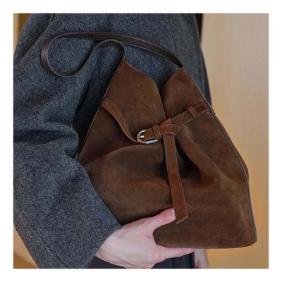 若若韩代正品直邮rohseoul单肩腋下托特包女通勤牛皮麂皮大容量