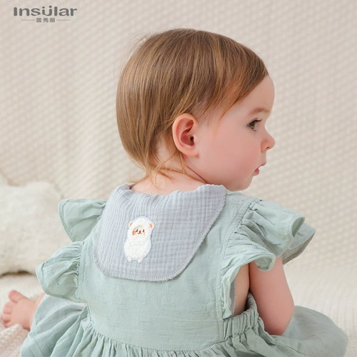 Хлопковое двухэтажное марлевое детское полотенце от пота для детского сада подходит для мужчин и женщин, детский шарф