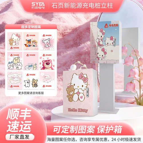 适用小米/比亚迪/特斯拉/五菱/充电桩保护箱挂壁户外防雨立柱加厚