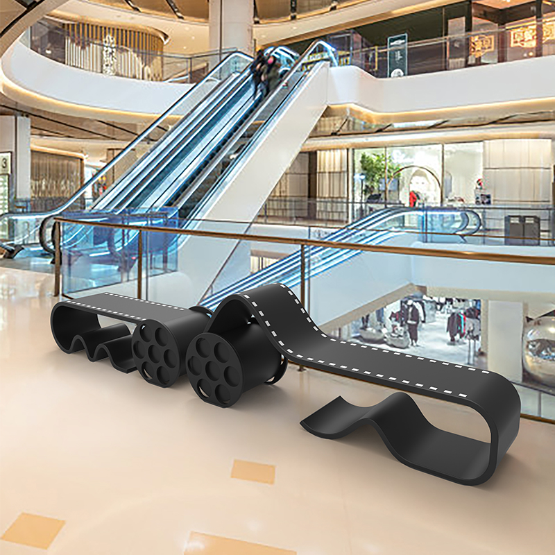 玻璃钢商场休闲座椅时尚潮流胶卷坐凳户外公园步行街公共休息椅子