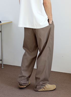 Sigbreak日系复古宽松垂感直筒休闲西裤cleanfit阔腿高级感长裤男