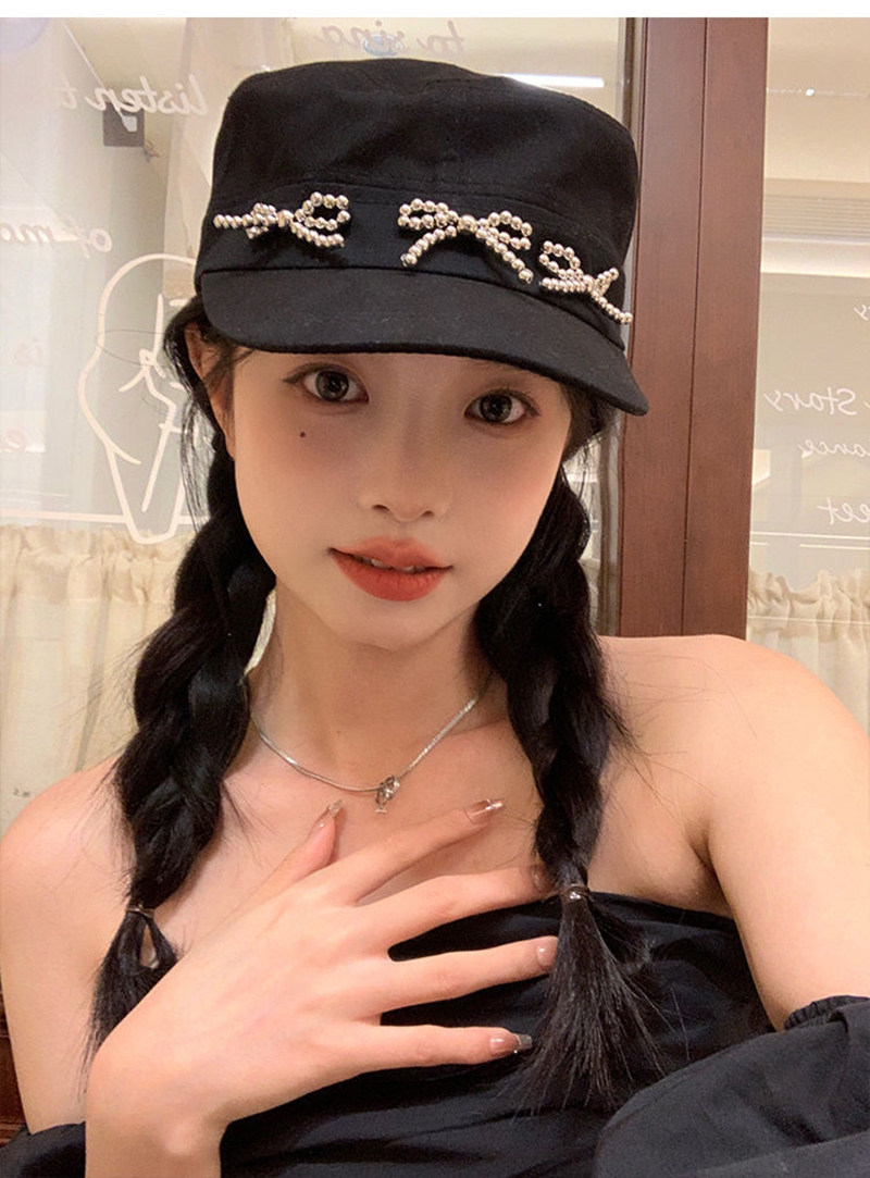 鸭舌帽逛街时尚女春夏蝴蝶结