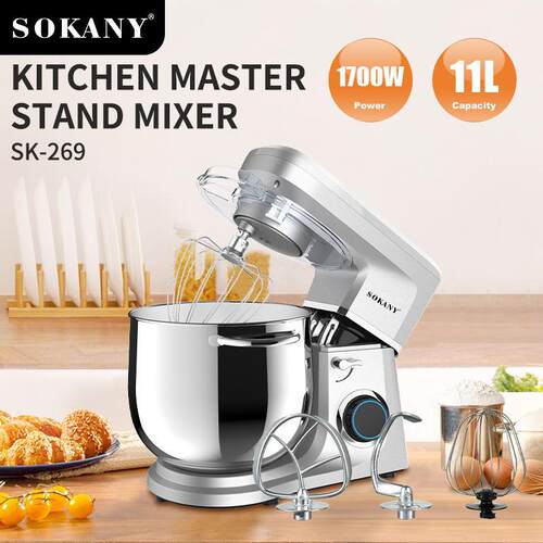 跨贸SOKANY269揉面机家用11L厨师机全自动打蛋机Stand Mixer