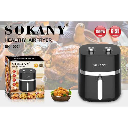 SOKANY10024空气炸锅6L大容量机械双旋钮多功能无油炸锅薯条机