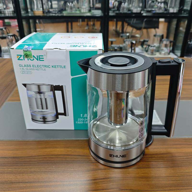 ZHUNE现货电热水壶家用烧水壶自动断电开水煲不锈钢大容量电水壶